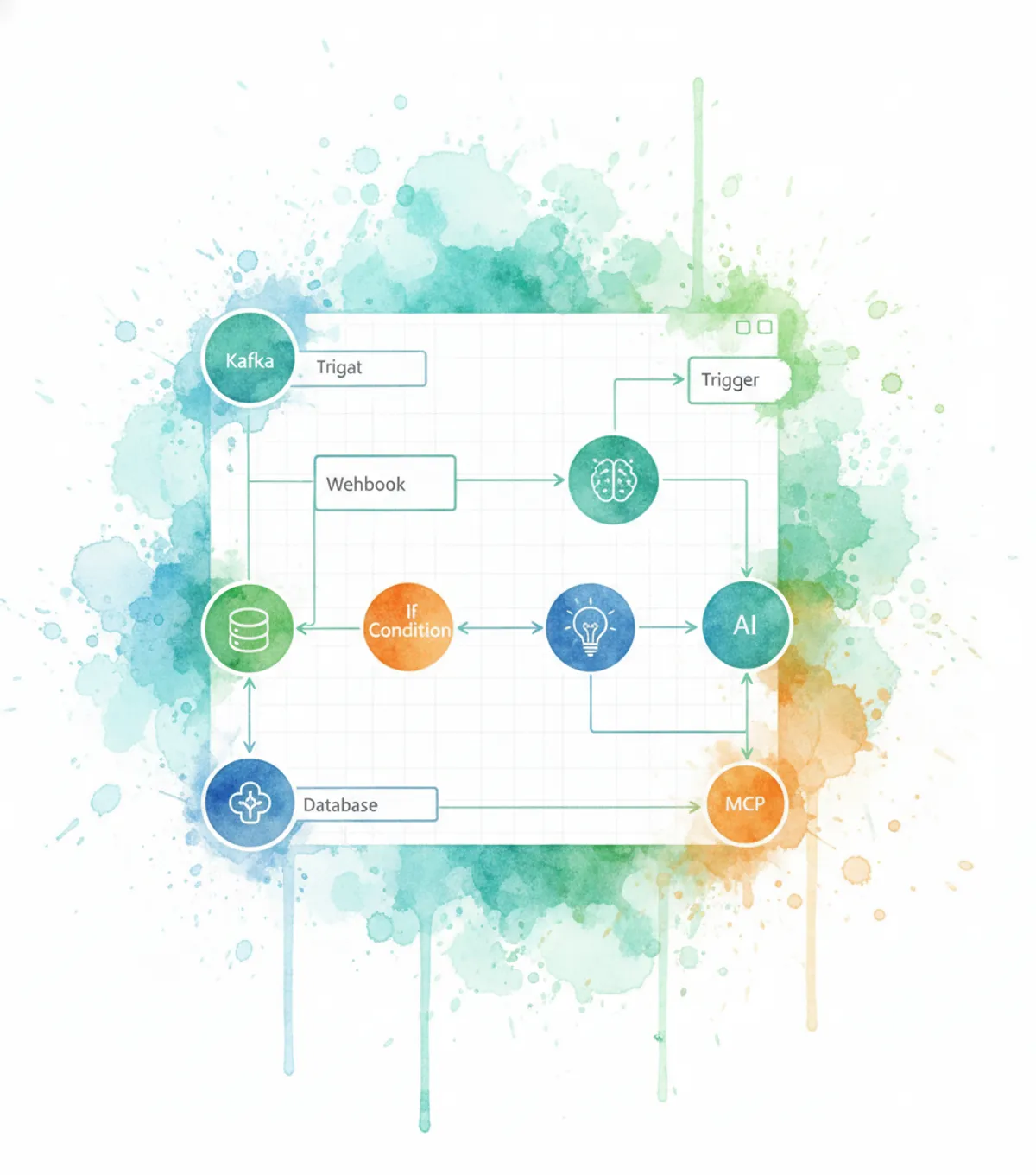 Workflow diagram showing AI, digital transformation, and strategic planning processes
